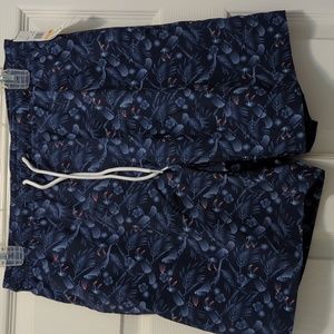 Cubavera Stretch Tropical Toucan Print Small Swim Trunks NWT